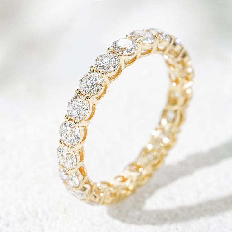 10K желтое золото выращенный бриллиант кольцо 1.537ct AuDR1033283Y-9